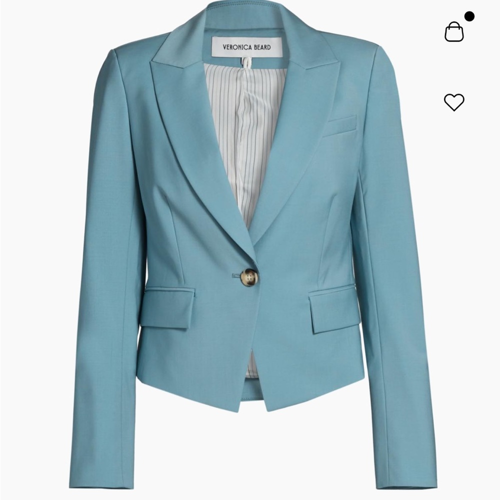 Veronica Beard Hosanna Stretch Virgin Wool Blend Dickey Jacket in sea glass